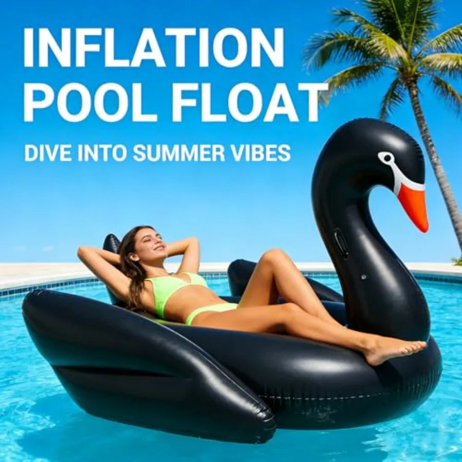 Adult Heavy Duty 70 Black Swan Pool Float for Swimming Pool Lounger Beach Party Outdoor Water Play Durable Material Ideal for P