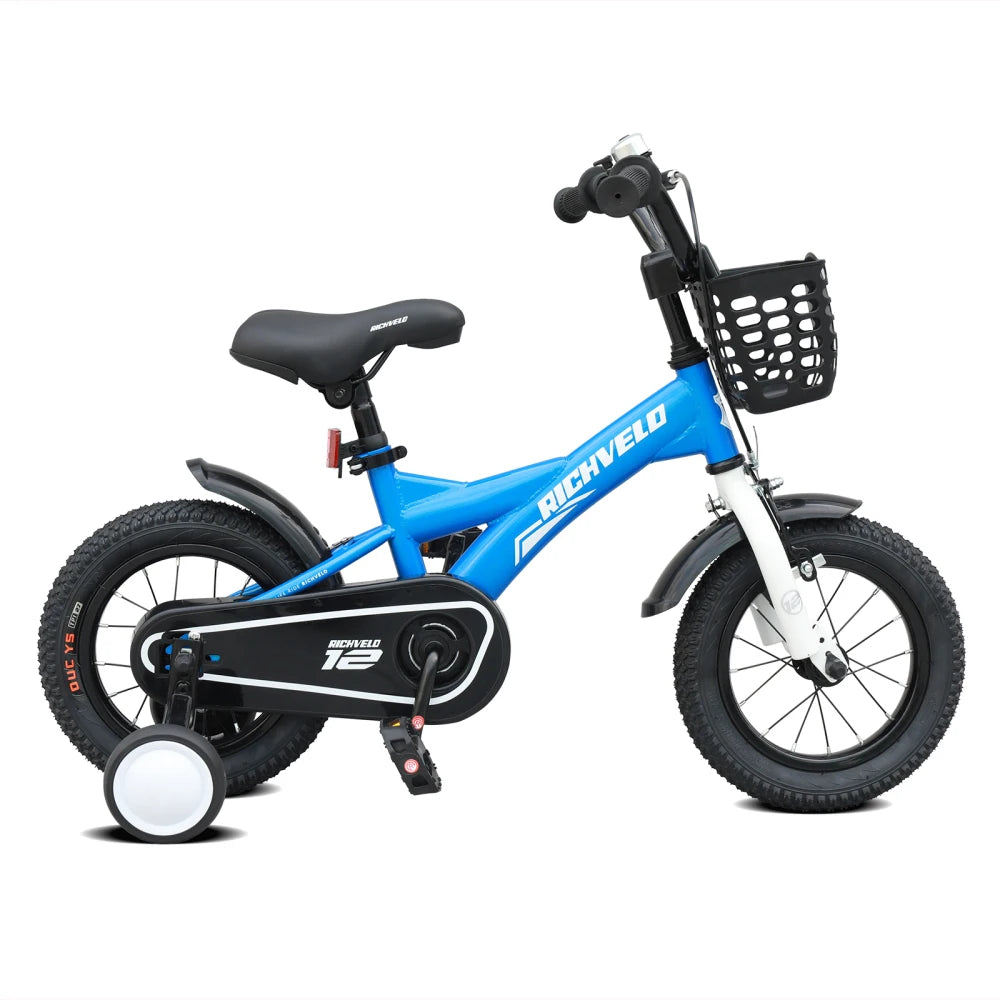 Kids Bike for Girls 12 14 16 Inch with Training Wheels, Adjustable Seat, Front Basket, Doll Seat & Colorful Streamers, Toddler Bicycle for 2-7 Years Old, Red Kids' Bikes for Birthday Gift