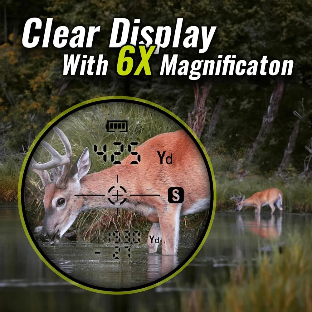 TIDEWE Hunting Rangefinder with Rechargeable Battery, 700/1000Y Camo Laser Range Finder 6X Magnification