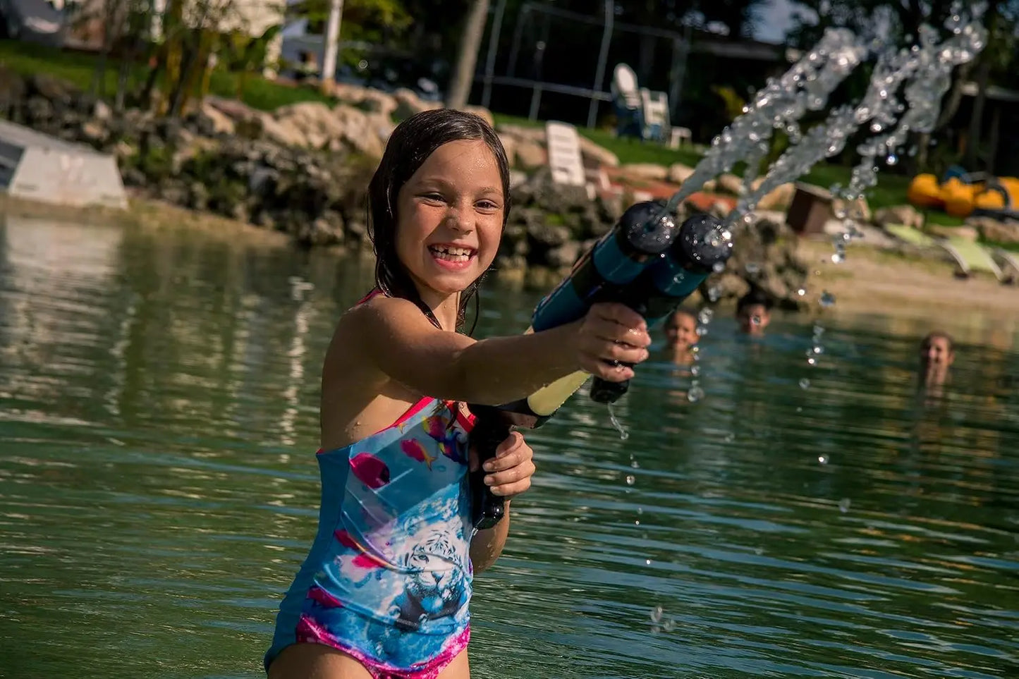 Super Soaker Water Gun Launcher 17 Inch Single Barrel Shoots 40+ ft for Outdoor Summer Fun Pool Squirt Toy