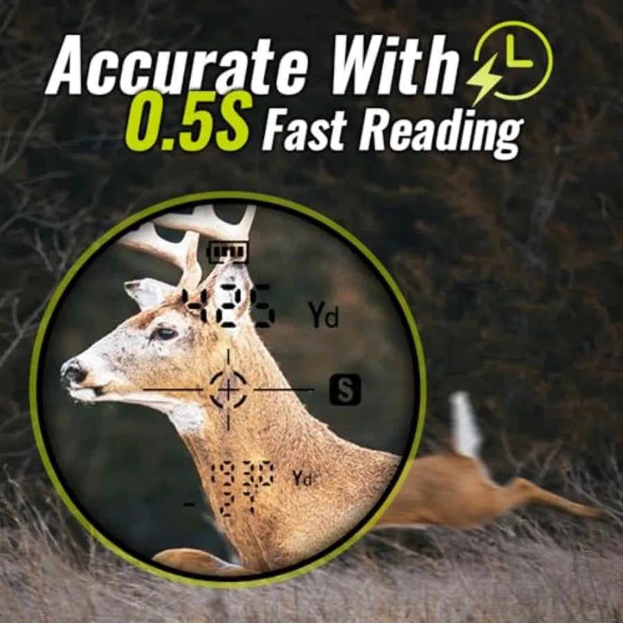 Hunting Rangefinder with Rechargeable Battery 700/1000Y Camo Laser Range Finder 6X Magnification Distance/Angle/Speed/Scan Mult