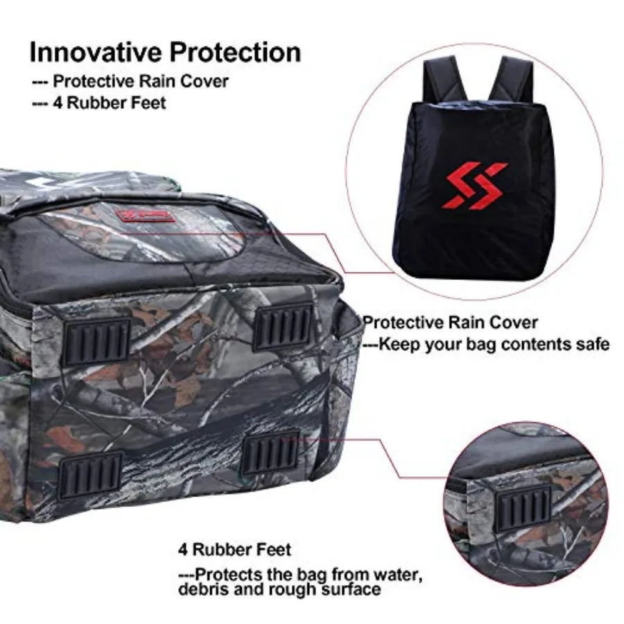 Fishing Tackle Backpack Waterproof Tackle Bag Storage with 4 Trays Tackle Box