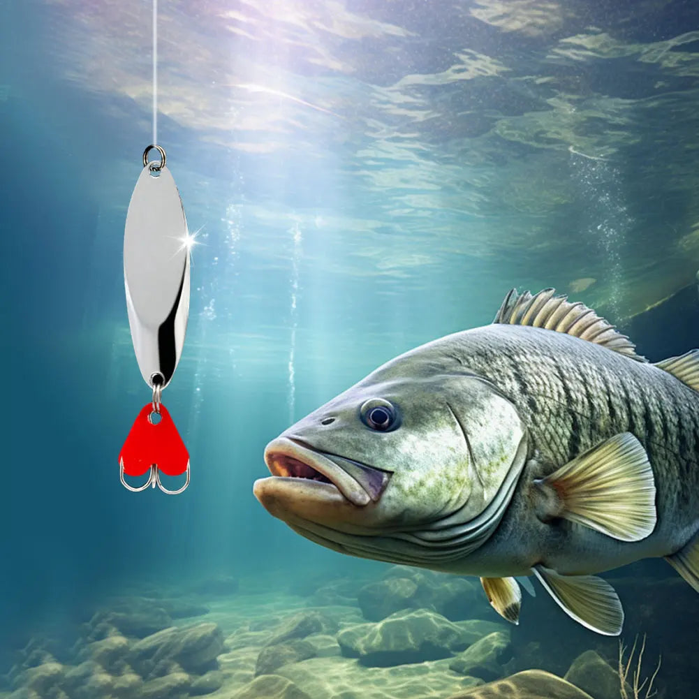 5pcs Metal Jig Spoon Spinner Fishing Lure with Fishing Tackle Box Kit Spinner Bait Artificial Bait for Fishing