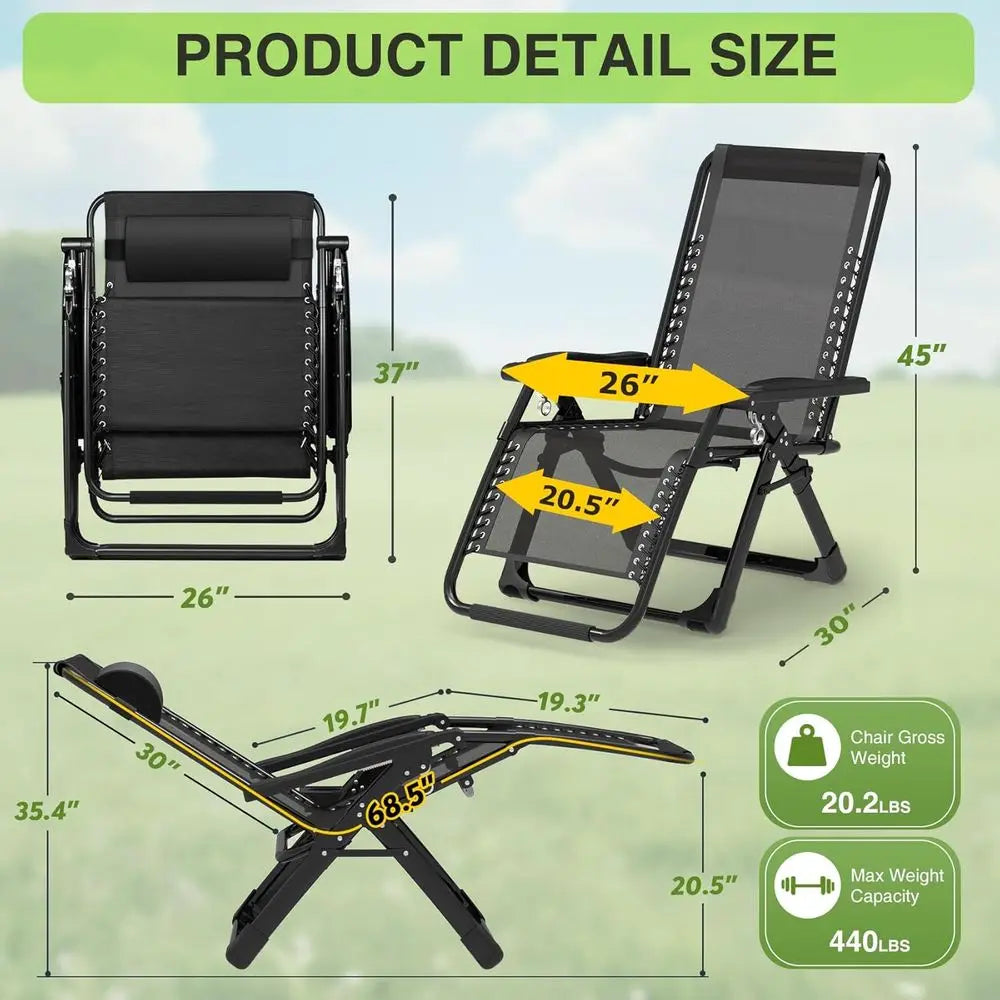 Outdoor Reclining Lounge Chair with Cushion, Lock, and Cup Holder - Versatile for Patio or Camping