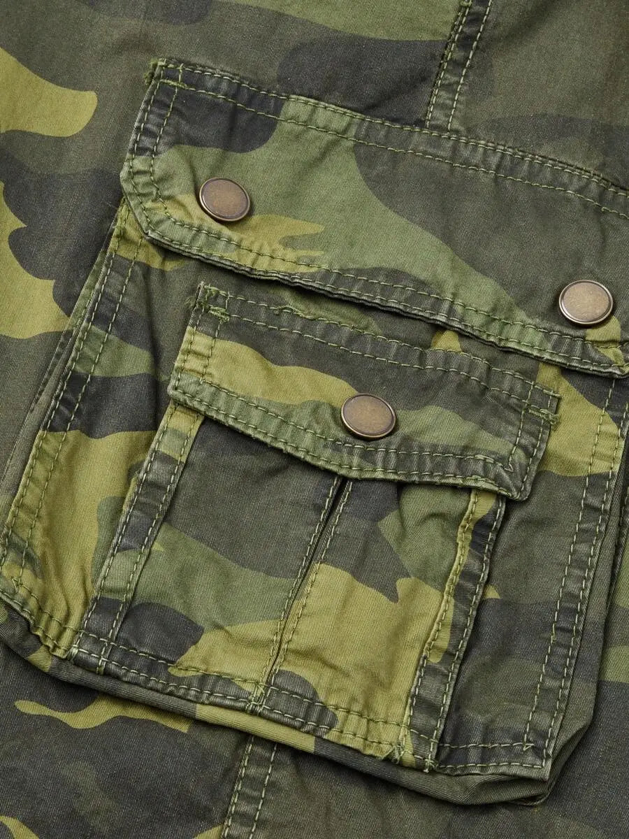 Mens Camouflage Multi-Pocket Cargo Shorts Casual Lightweight Outdoor Shorts