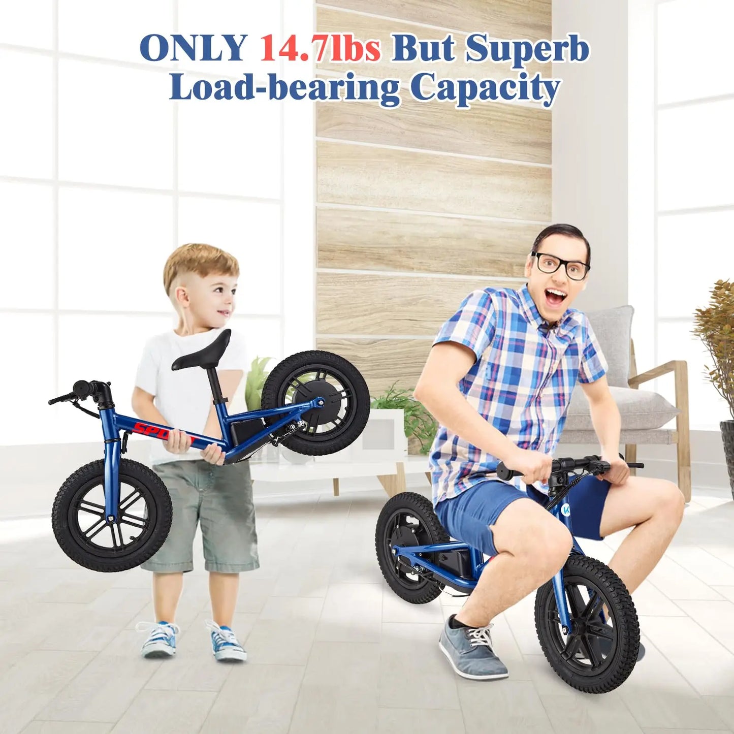 24V 100W Kids Electric Balance Bike, 12 Inch Pneumatic Tires, 2 Speed Modes, Adjustable Seat, E Dirt Bike For Boys Girls Ages 3-5