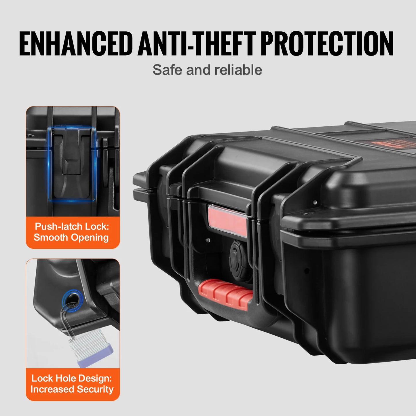 IP67 Weatherproof Hard Case Heavy Duty Protective Case w/ Pre-cut Foam and Handles for Travel Hunting Military Cameras
