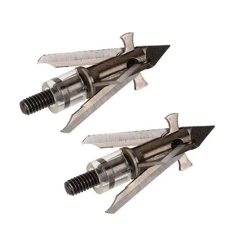 6pcs/1pack Mechanical 4 Blade Stainless Steel Hunting Outdoors Bow Archery 100 Grain Broadheads