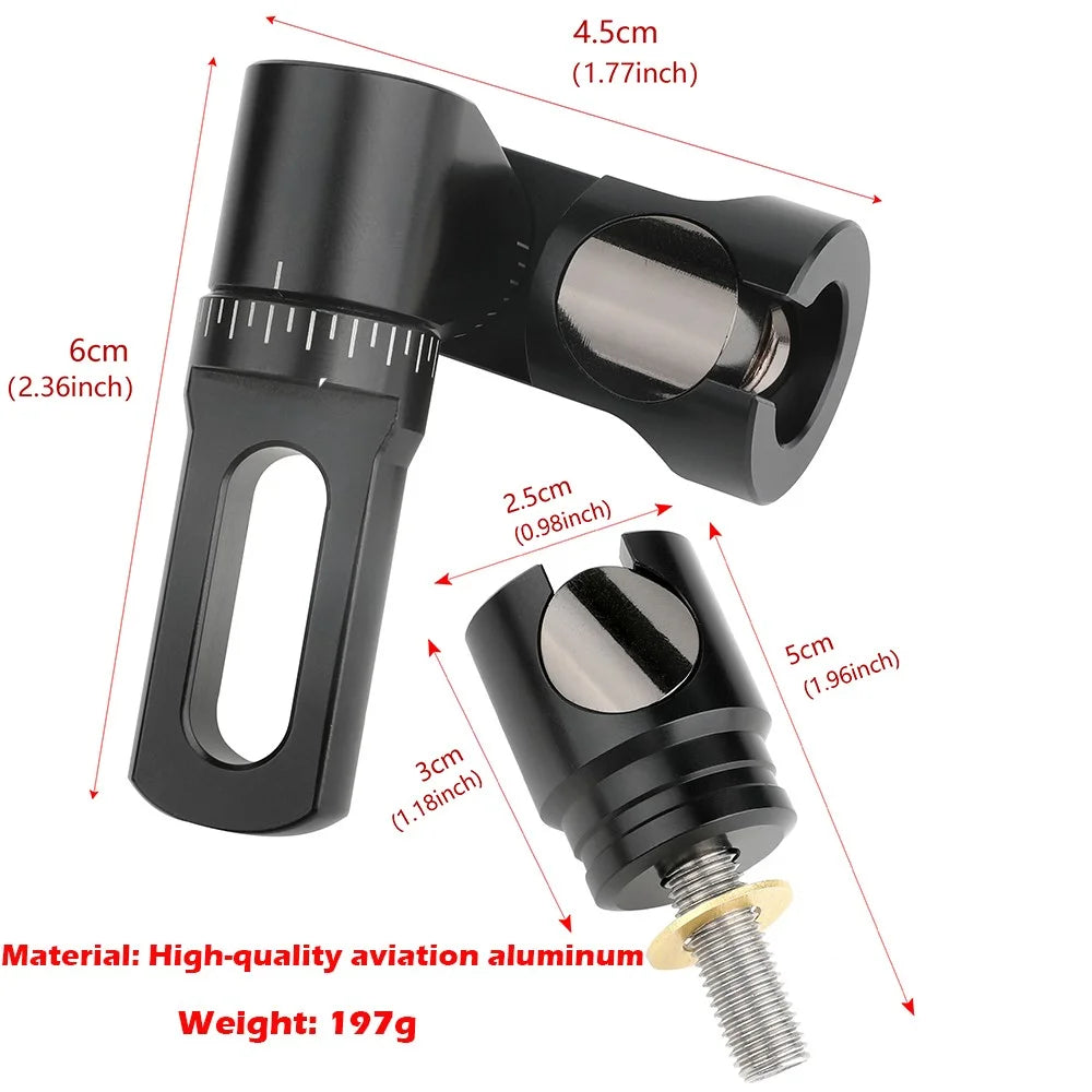 Archery V-Bar Stabilizer Connector Single Side Adjustable for Compound Bow Hunting Target Shooting Practice
