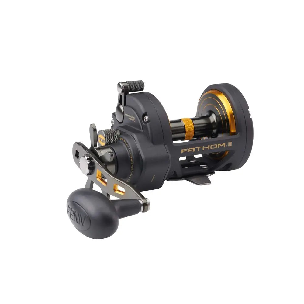 Fathom II Star Drag Reel, Size 40 Fishing Reel, Right Handle Position, Black Gold