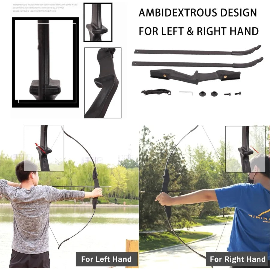 Archery Bow and Arrow Adult - Takedown Recurve Bows Archery Set for Adults Youth Beginner 20lbs 30lbs 40lbs Left and Ri