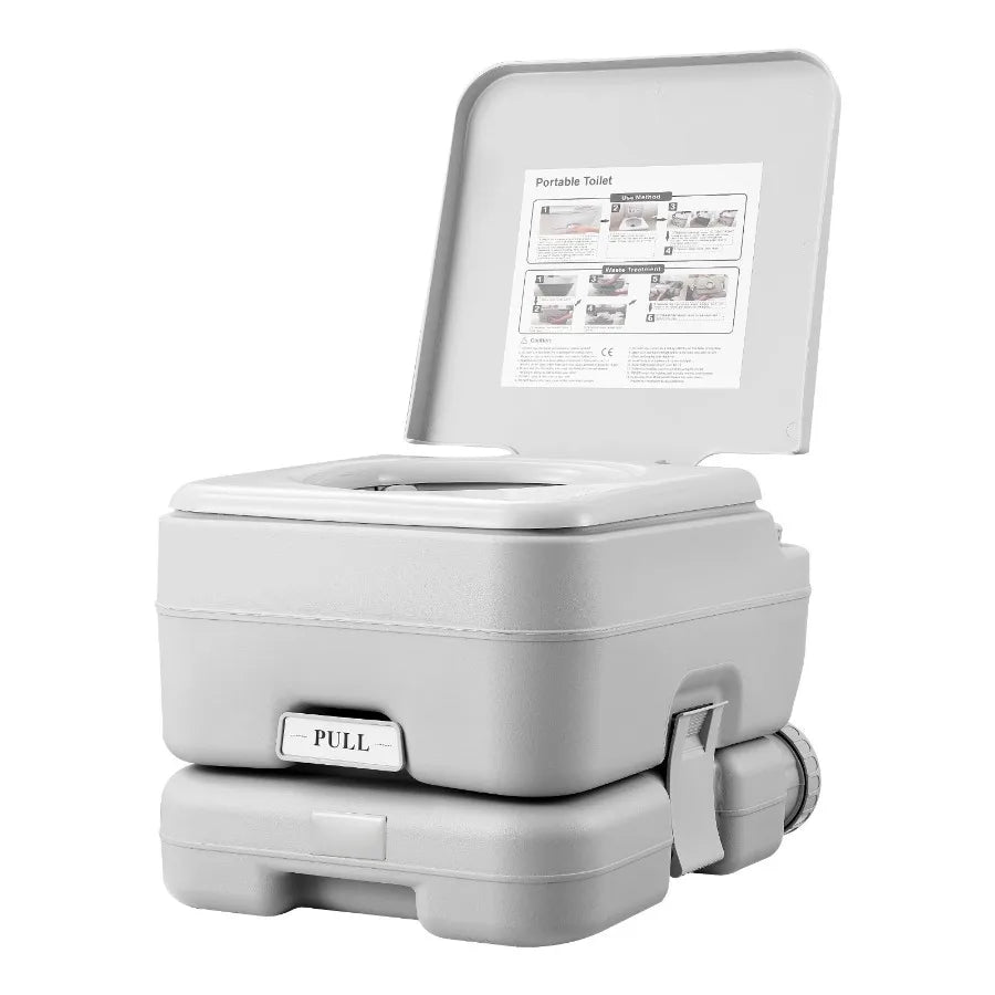 Portable Toilet for Camping with Carry Bag, RV Toilet with 3.2 Gal Waste Tank, Push-Button Pressurized Flush Commode, Leak-proo
