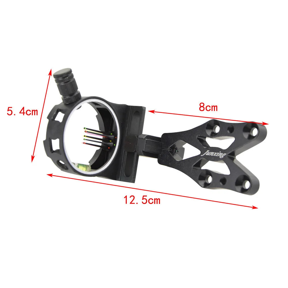5 Pin Bow Sight CNC Aluminum Alloy 0.019" Optical Fiber RH for Compound Bow Hunting Shooting Target Practice Use