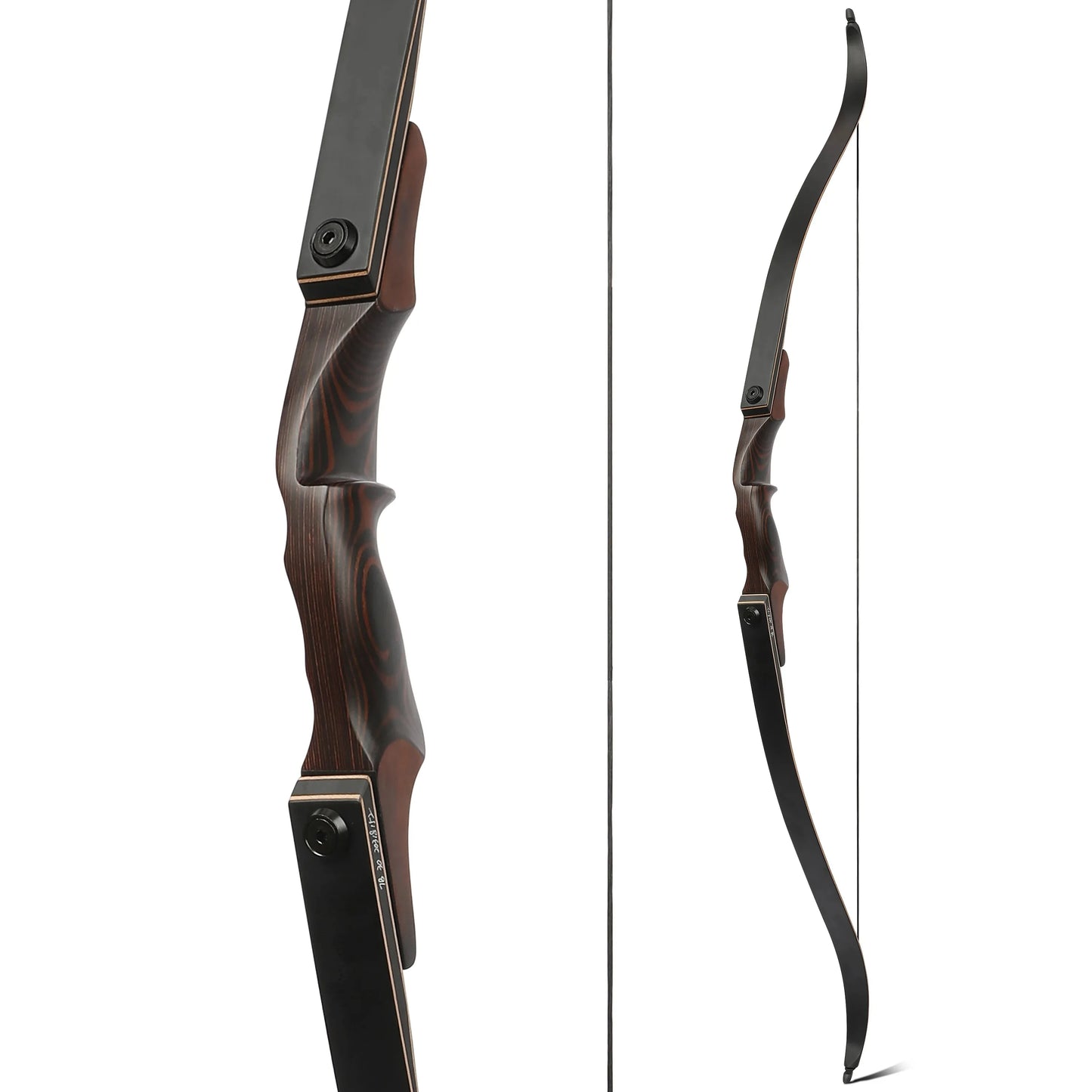 60inch 60lbs Archery Recurve Bow RH Wooden Riser Bamboo Core Limbs Outdoor Shooting Hunting Accessories American Hunting Bow