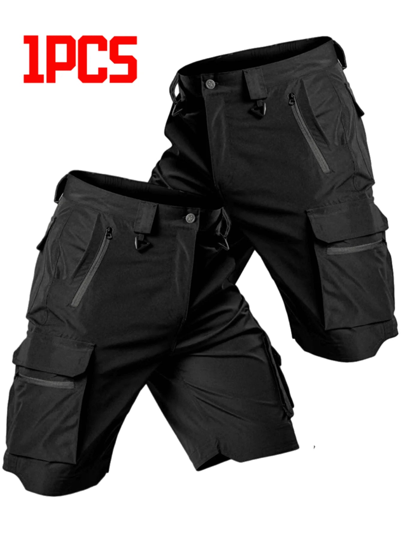 Mens Cargo Shorts Casual Lightweight Quick-Dry Breathable Multi-Pocket Zippered Shorts