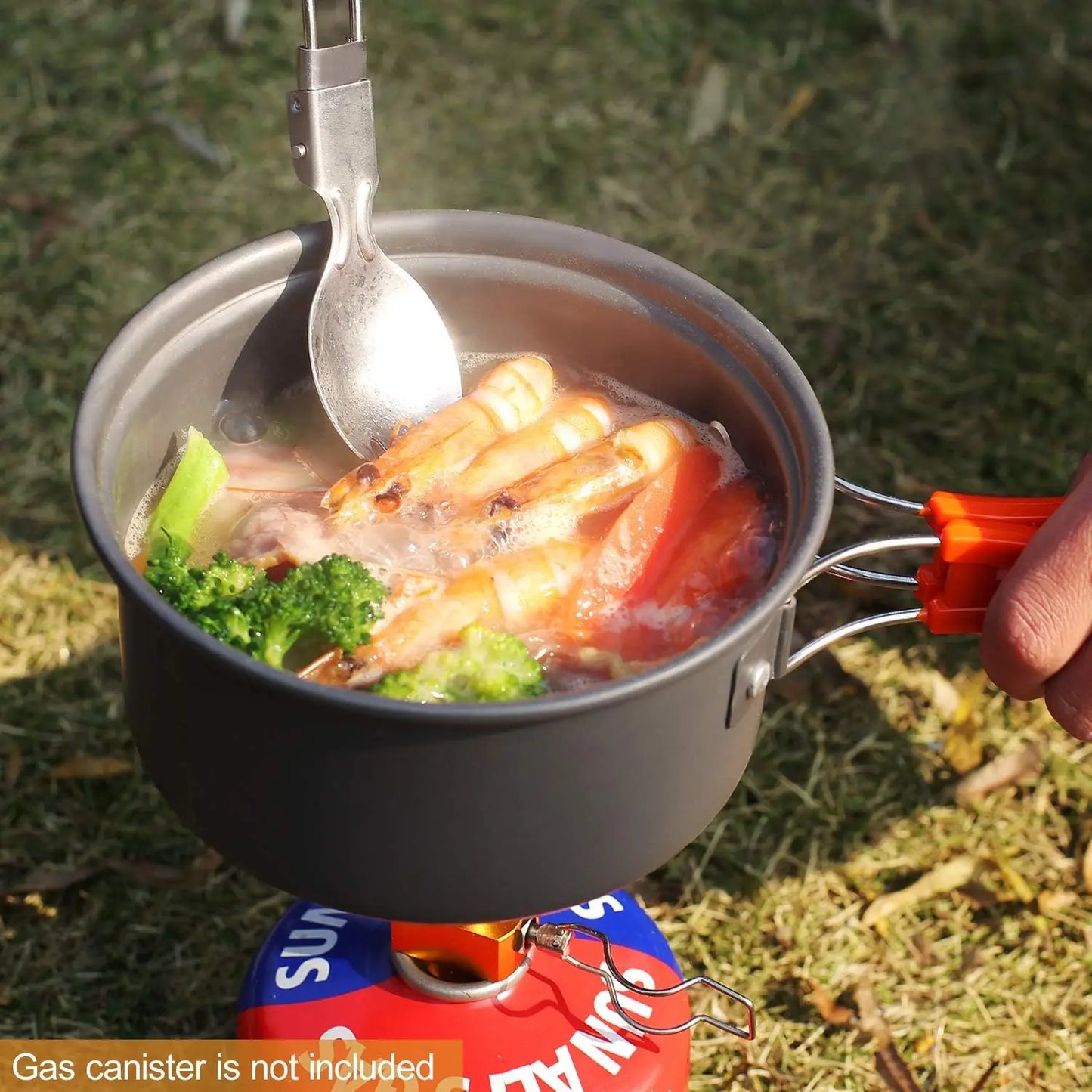 6-19 PCS Camping Cookware Mess Kit Lightweight Stackable Pot Pan Bowls with Storage Bag for Outdoor Cooking