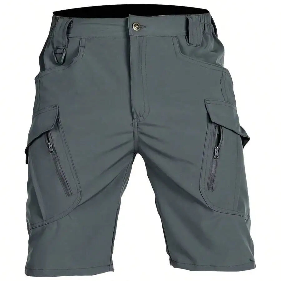 3pcs Mens Outdoor Quick-Dry Tactical Shorts Multi-Pocket Lightweight Breathable Elastic Waist Cargo Pants