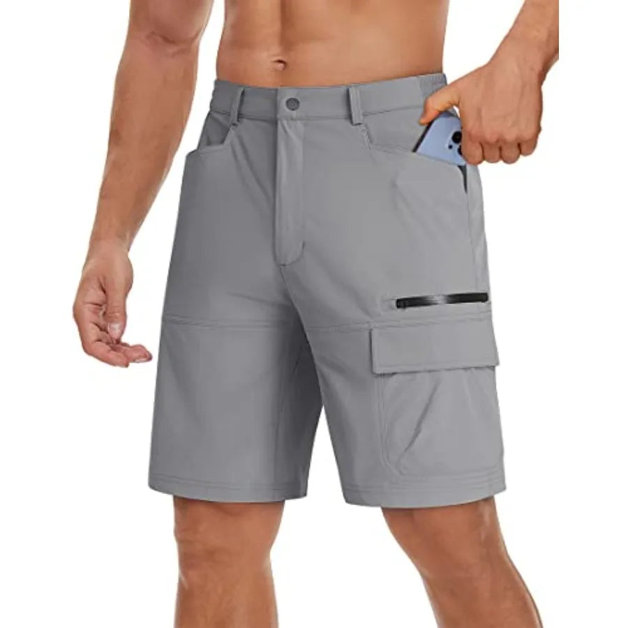 Men's Summer Outdoor Shorts Quick Dry Water Resistant Cargo Casual Golf Work Hiking Shorts NO Belt
