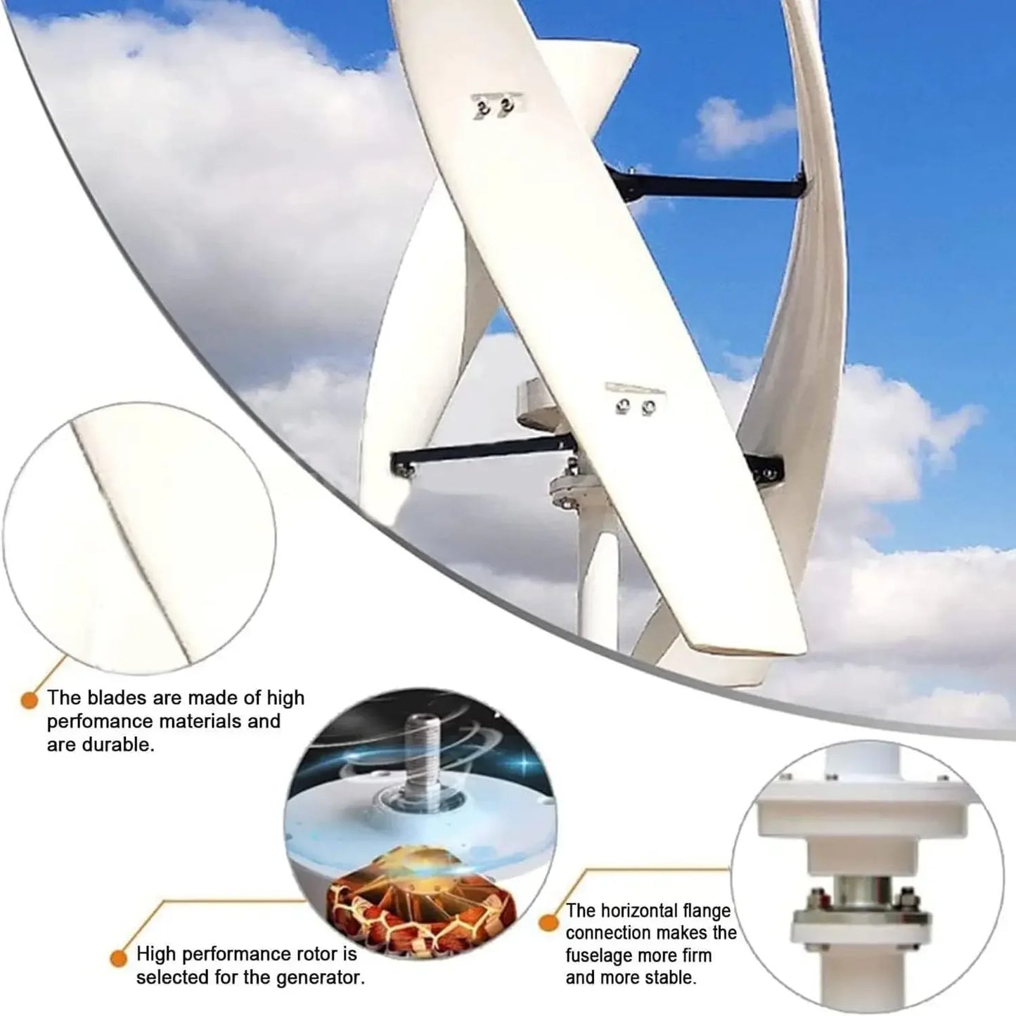 20000W Vertical Axis Wind Turbine Generator Kit with Controller & Grid Inverter - Efficient, Eco-Friendly Home Power Solution fo