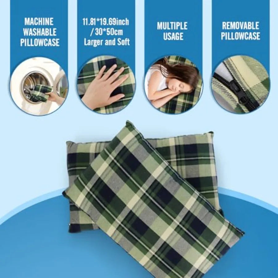 Double Sleeping Bag Flannel for Adults with 2 Pillows 2 Person Sleeping Bags Camping XXL Queen Size Two Person Sleeping Bag for