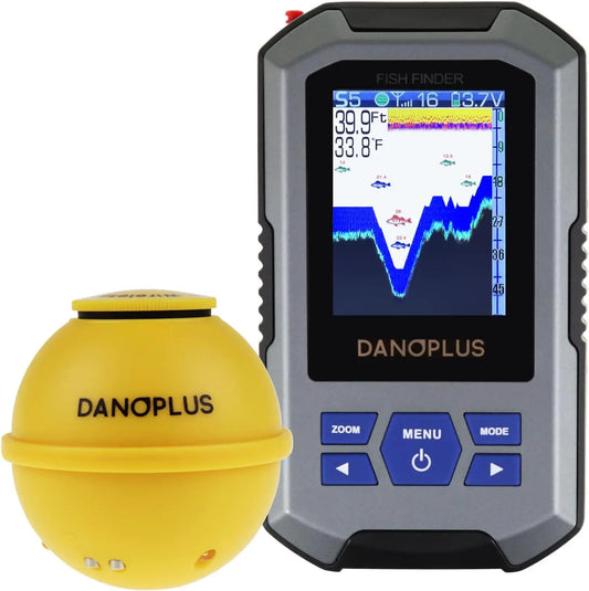 Wireless Portable Fish Finder with HD Display, 147ft Depth Detection, Rechargeable Sensor for Boats and Kayaks