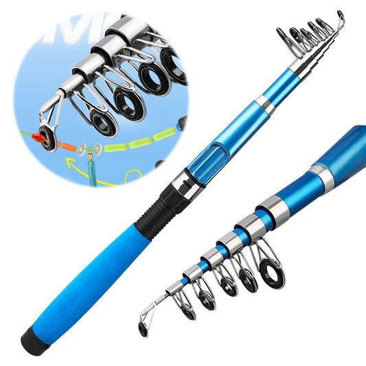 Ultralight Travel Fishing Rod Short Collapsible Rod Telescopic Rea Fishing Rod for Saltwater and Freshwater