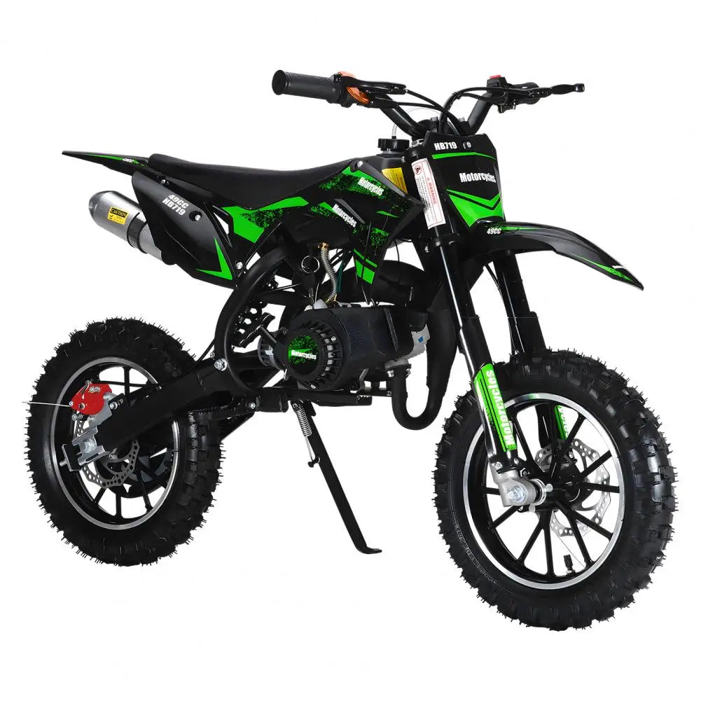 Off-road Motorcycle Mini Kid Dirt Bike, 49CC 2-Stroke Gas Powered Motorbike, Shock Absorption Pocket Motorcycle, Up To 25 Mph
