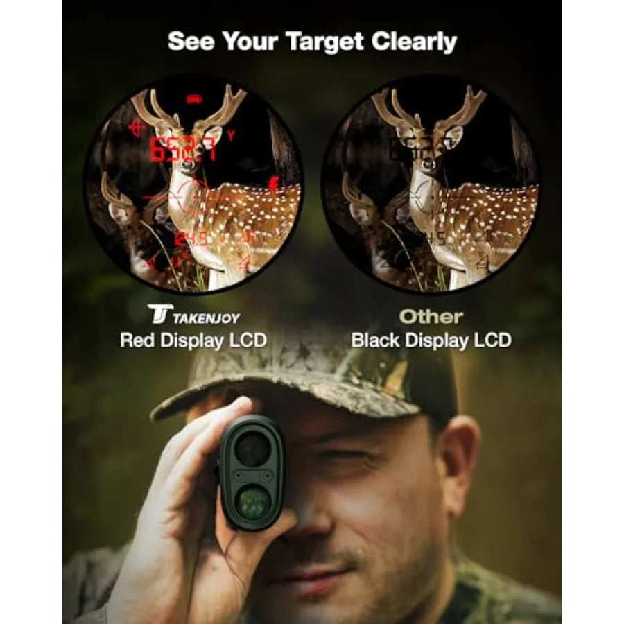 Hunting Rangefinder 1200Y Laser Range Finder for Hunting 7X Magnification Waterproof Speed Mode Rechargeable Lightweight for Ar