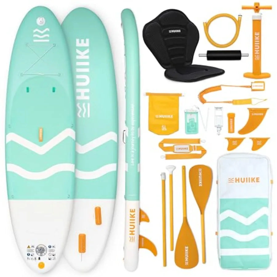 Inflatable Paddle Board for Adults with Accessories Included, Oar, Fins, Pump. Stand Up Paddleboard Great Stability and Resista