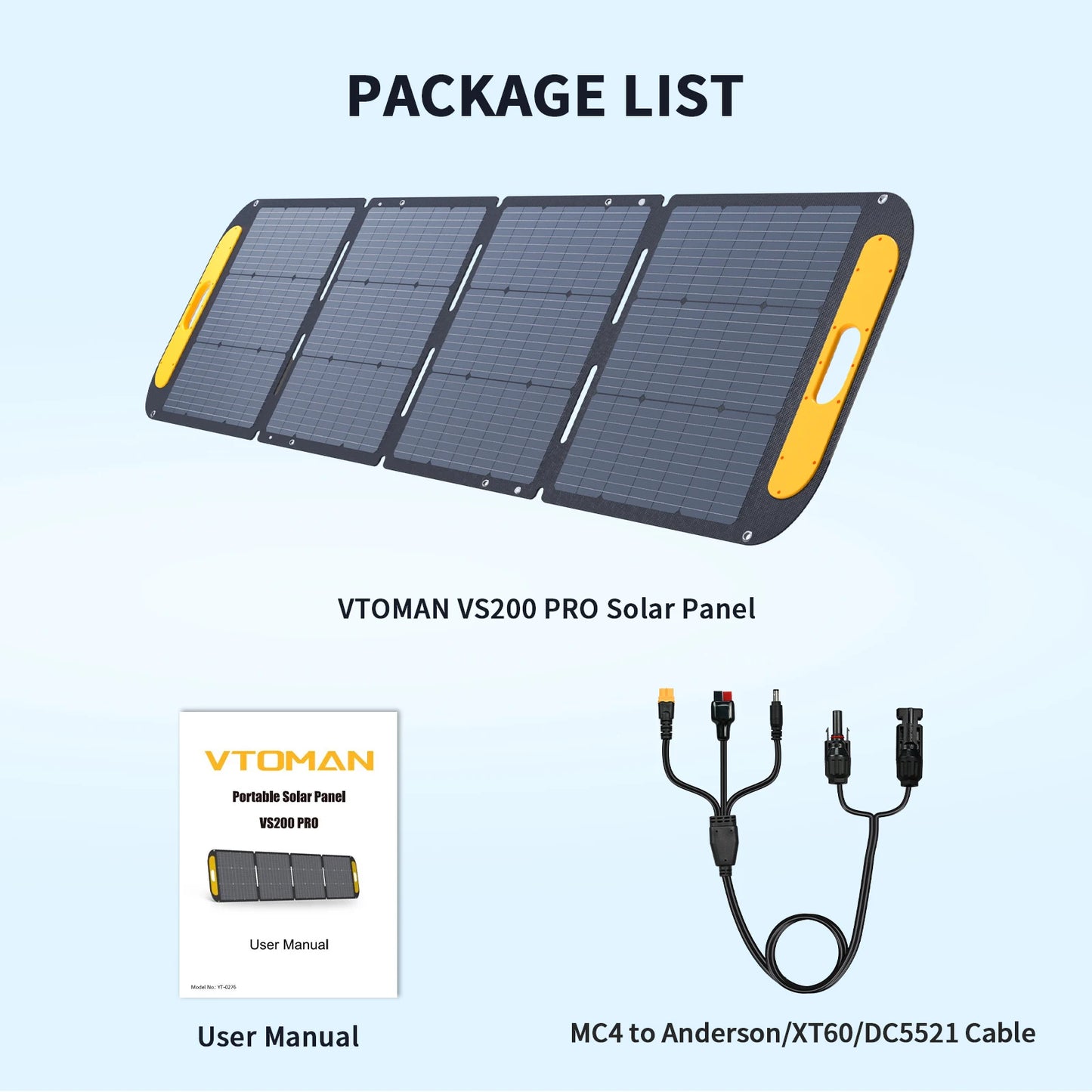 VTOMAN 48V 220W / 200W High Efficiency Solar Panel Kit, Foldable Waterproof Solar Charger,Portable Power Supply for Camping
