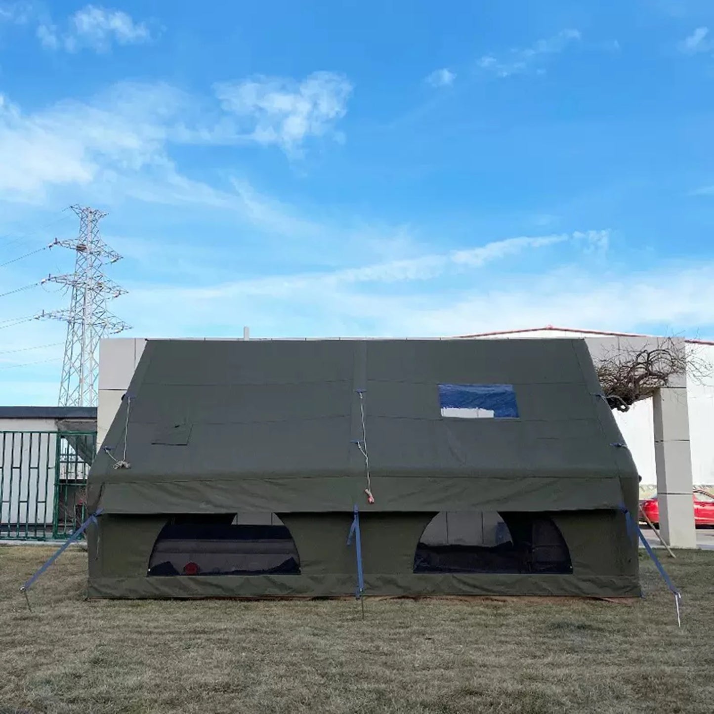 PAKICETUS Upgraded Inflatable Tent, Hunting Visualization Tent, No Assembly Glamping House, With Air Pump, Tear-proof Zipper, 5-8 Person All Season Outdoor Camping Shelter