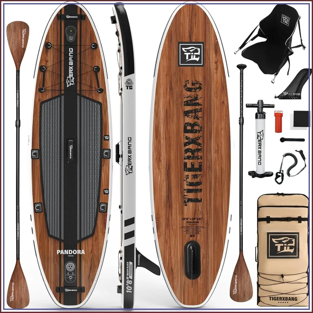 10.8' Extra Wide Inflatable SUP Board, Stable for Yoga & Fishing, 400lbs Capacity, Complete Set with Pump & Paddle
