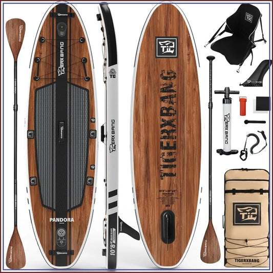 10.8' Extra Wide Inflatable SUP Board, Stable for Yoga & Fishing, 400lbs Capacity, Complete Set with Pump & Paddle