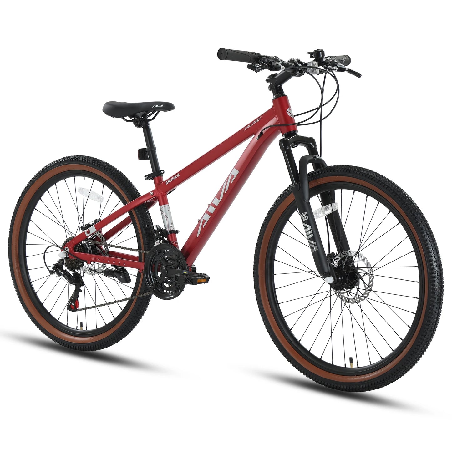AIVA MT26FS 26 Inch Hardtail MTB, 21 Speed Mountain Bike, Bicycle for Teenagers and Adults, Lightweight Aluminum Frame, Suspension Fork, Front & Rear Disc Brakes
