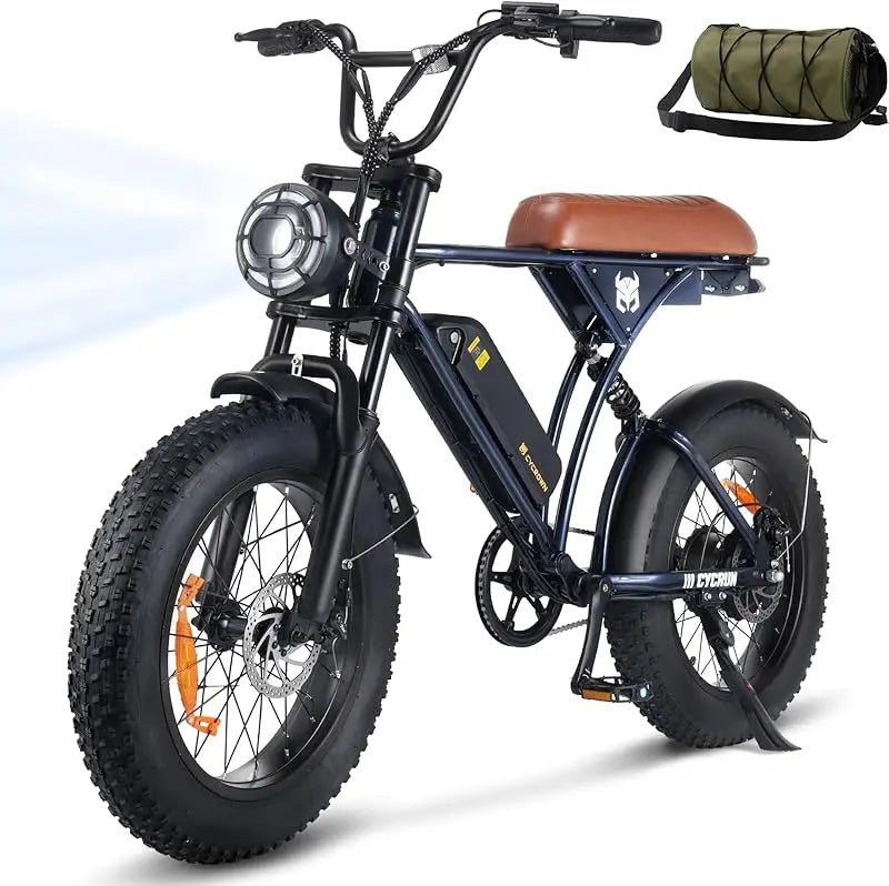 Adult Electric Bike 750W Motor 374.4Wh Battery 20" Fat Tires 55 Mile Range