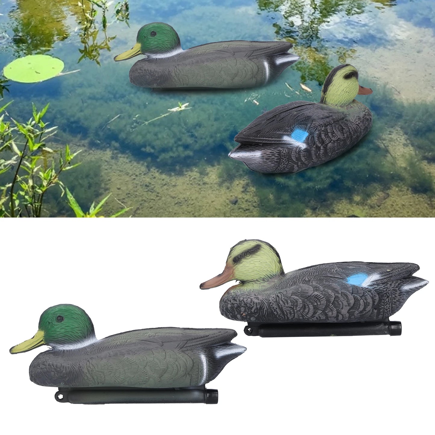 Floating Duck Decoy Simulation Hunting Duck Garden Pool Yard Lake Decoration 26x11.5cm