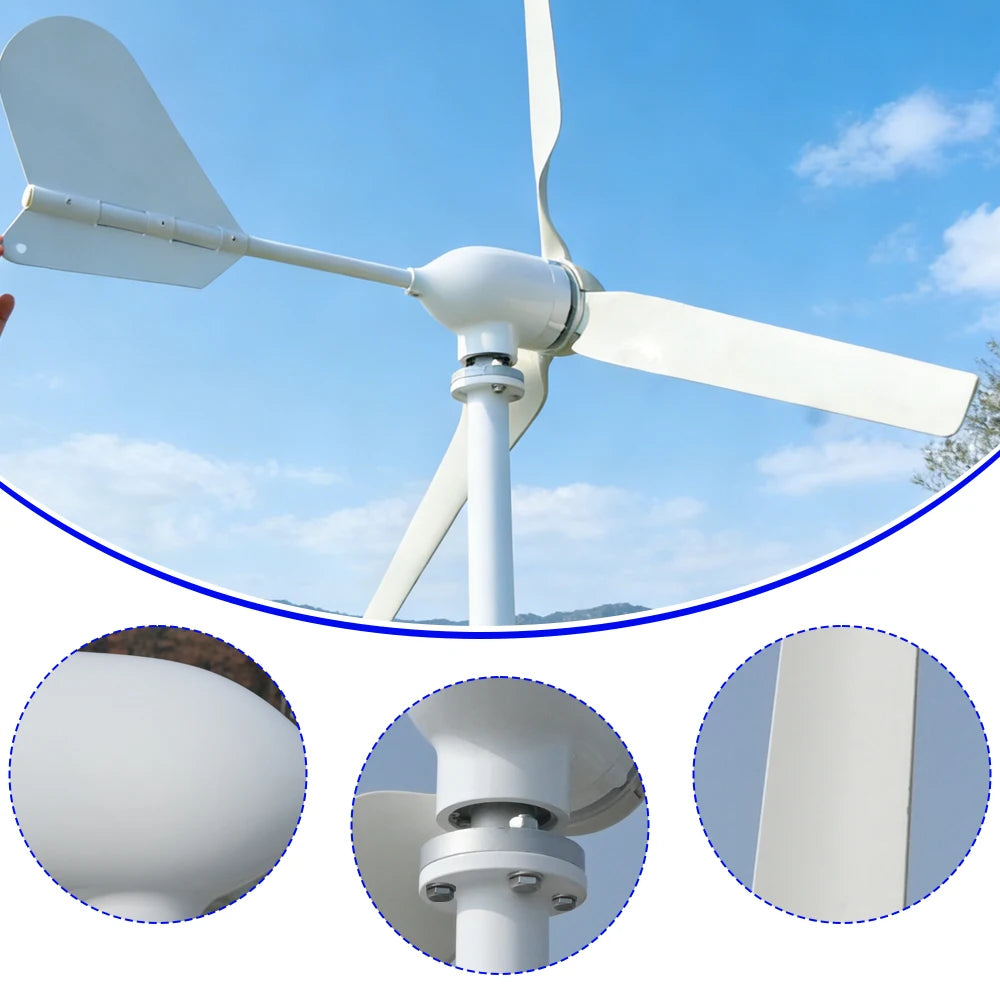 5000W Horizontal Wind Turbine 12V/24V/48V low-noise Household 220V Gentle Breeze Starter With Free Charging Controller