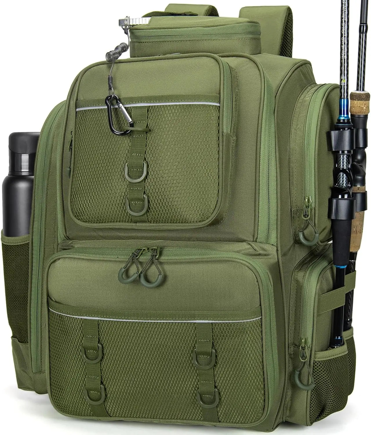 42L Large Capacity Fishing Tackle Backpack With Detachable Tackle Boxes Multi Compartment Storage Bag Durable Fabric For Lure Fishing Shore Angling Camping Hiking Road Trip Outdoor Travel Gear Organizer