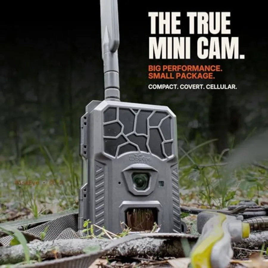 Trail camera bundle for outdoor wildlife monitoring, rugged plastic housing, black color, includes 32 GB SD card with reader an