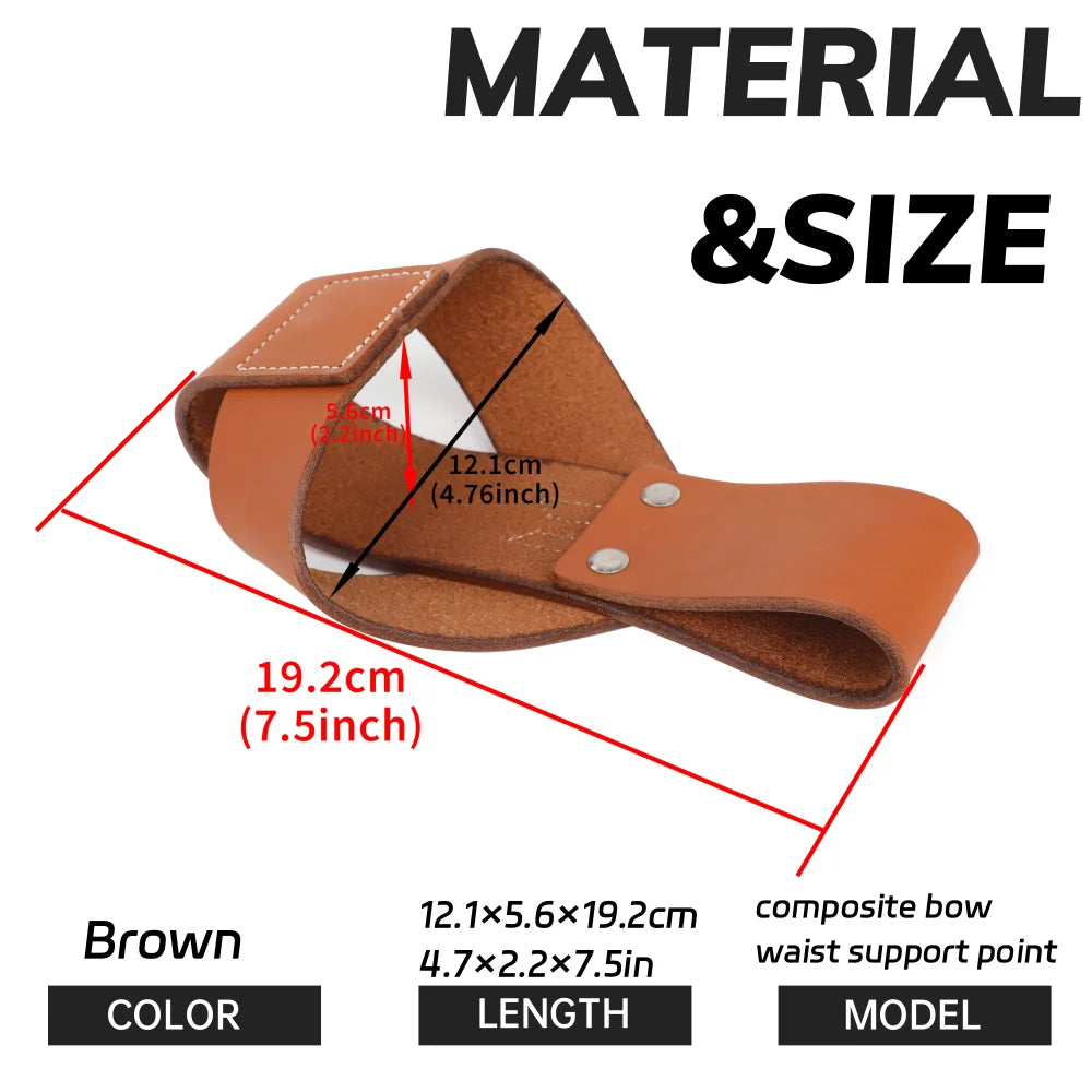 Archery Compound Bow Belt Holder Bag Cowhide Leather Waist Rest for Hunting Shooting Carry Accessories Outdoor Sports