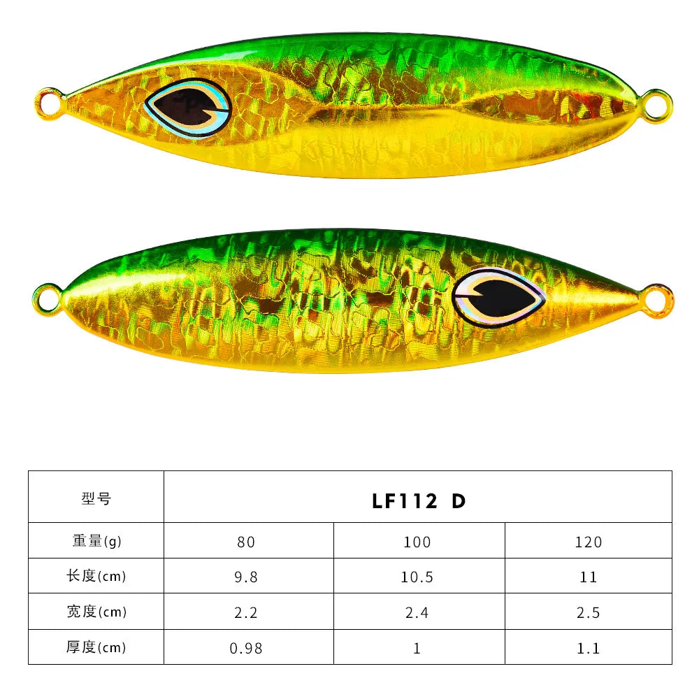 80G 100G luminous Metal Jig Fishing Lure Off Shore Slow Pitch Jig Super Hard Vertical Jigging Spoon Fishing Tackle sea fishing