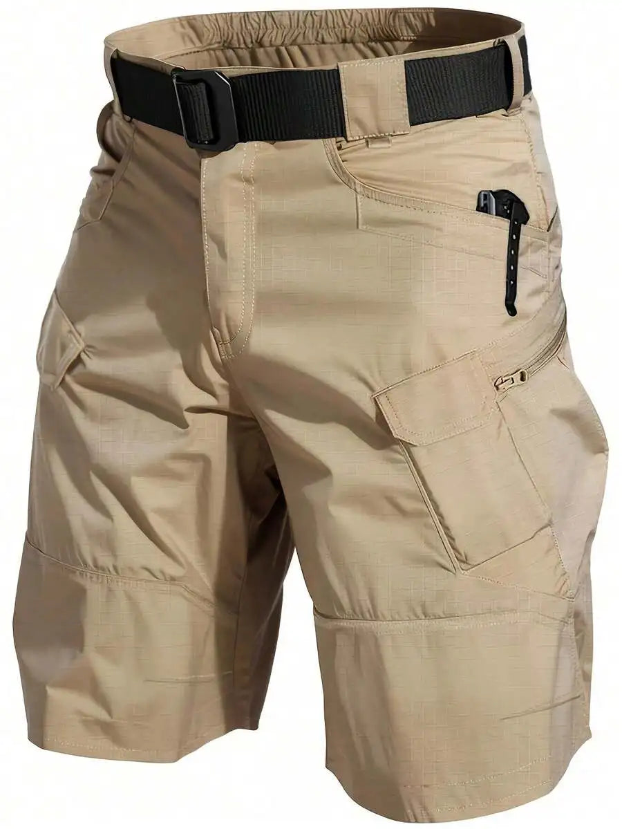 Mens Tactical Cargo Shorts Lightweight Quick Dry Breathable Multiple Pockets Outdoor Hiking Shorts Black