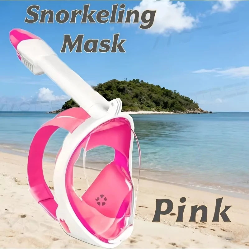 Underwater Snorkeling Full Face Children Swimming Mask Set Scuba Diving Respirator Masks Anti Fog Safe Breathing for Kids Adult