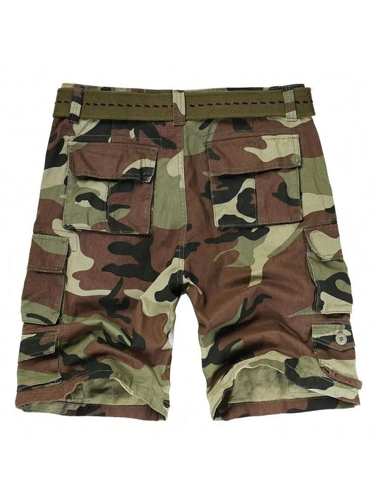 Mens 9-Pocket Camo Cargo Shorts Cotton Lightweight Casual Work Shorts