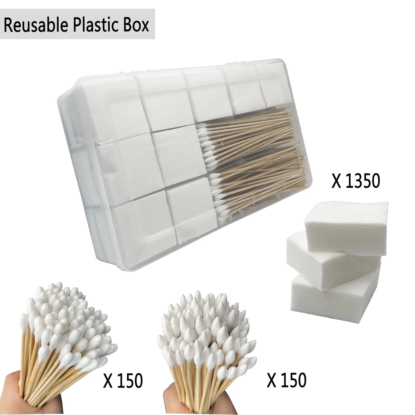 2'' Gun Cleaning Patches 6” Pistol Cleaning Cotton Swab in Storage Box Lint Free Handgun Cleaning Cloth for Most Caliber .30/9mm