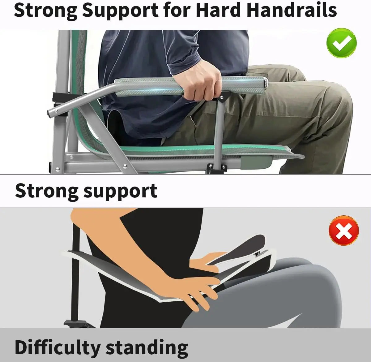 Heavy Duty Oversized Camping Chair for Adults with Side Pockets, Foldable for Outdoor Camping Fishing Beach Hiking