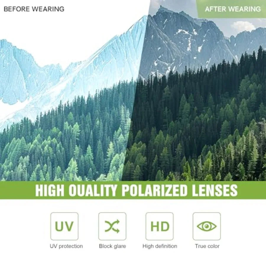 3 Pack Polarized Sports Sunglasses for Men, Mens Sunglasses Wrap Around UV Protection for Cycling Fishing Driving