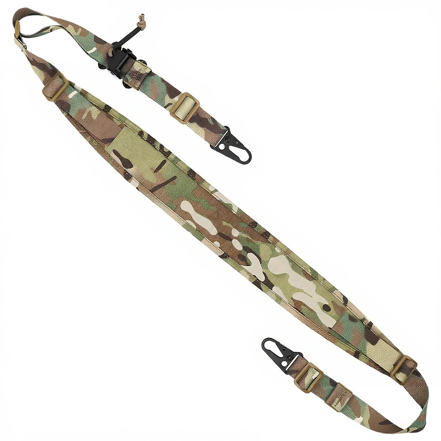 Tactical 2 Point Rifle Sling Strap 2.25" Padded Adjustable Shoulder Strap Shooting Hunting Accessories w/ QD mount for Picatinny