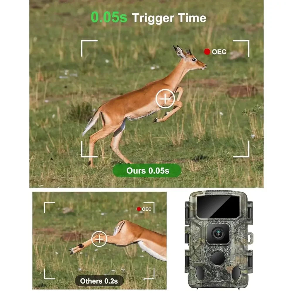 Free Shipping - Trail Camera 4K 64MP WiFi Bluetooth Game Camera, Night Vision Wildlife Hunting Camera, 0.1s Trigger Motion Activ