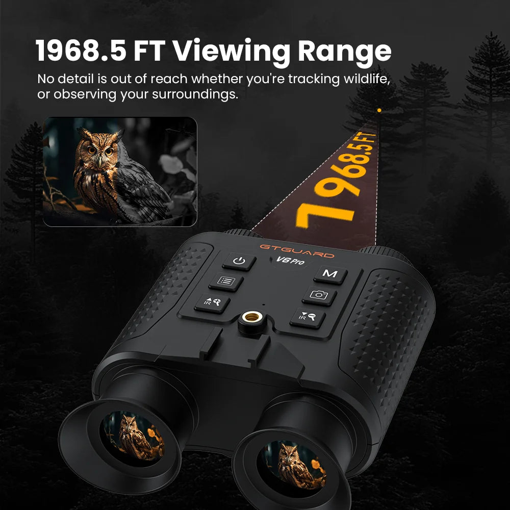 Gtguard V6 Pro Night Vision Binoculars Designed For Outdoor Enthusiasts Hunters And Explorers Features 1080p Hd Video Recording And Photography Day And Night Use Accurately Measures Targets Within 600 Meters With Rapid Respon